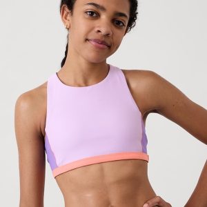 Athleta Girl Reverisble High Neck Colorblock Bikini