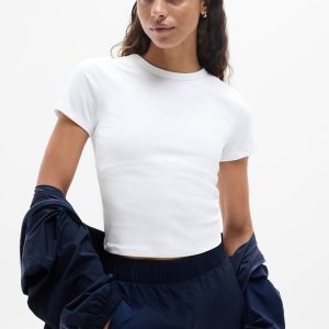 Signature Rib Crop Tee