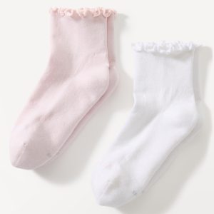 Athleta Ruffle Everyday Quarter Crew Sock 2-Pack