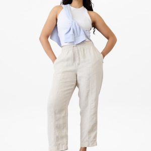 Retreat High Rise Linen Ankle Pant