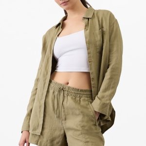 Retreat Linen Mid Rise 4" Short