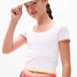 Athleta Girl Rise Above Rib Crop Tee