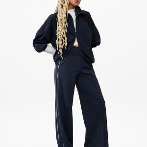 Venice High Rise Track Stripe Wide Leg Pant