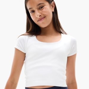 Athleta Girl Rise Above Rib Crop Tee