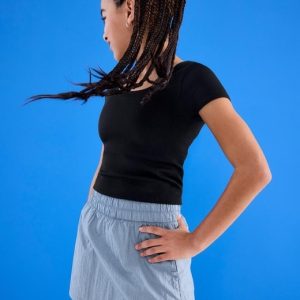 Athleta Girl Rise Above Rib Crop Tee