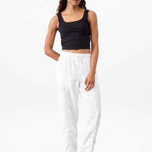 Retreat High Rise Linen Ankle Pant