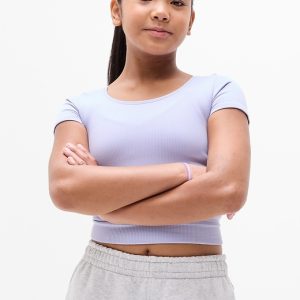 Athleta Girl Rise Above Rib Crop Tee