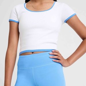 Athleta Girl Rise Above Rib Crop Tee